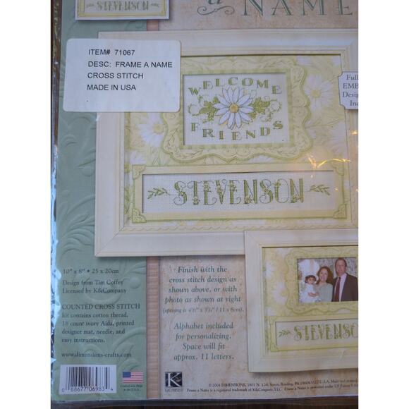 Dimensions Cross Stitch Kit #6983 Sunshine Welcome Frame a Name new old stock - Picture 2 of 4